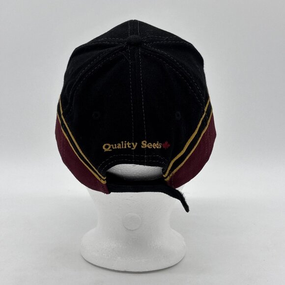 Quality Seeds Hat Cap Adjustable Black Burgundy 100% Cotton One Size - Picture 6 of 8